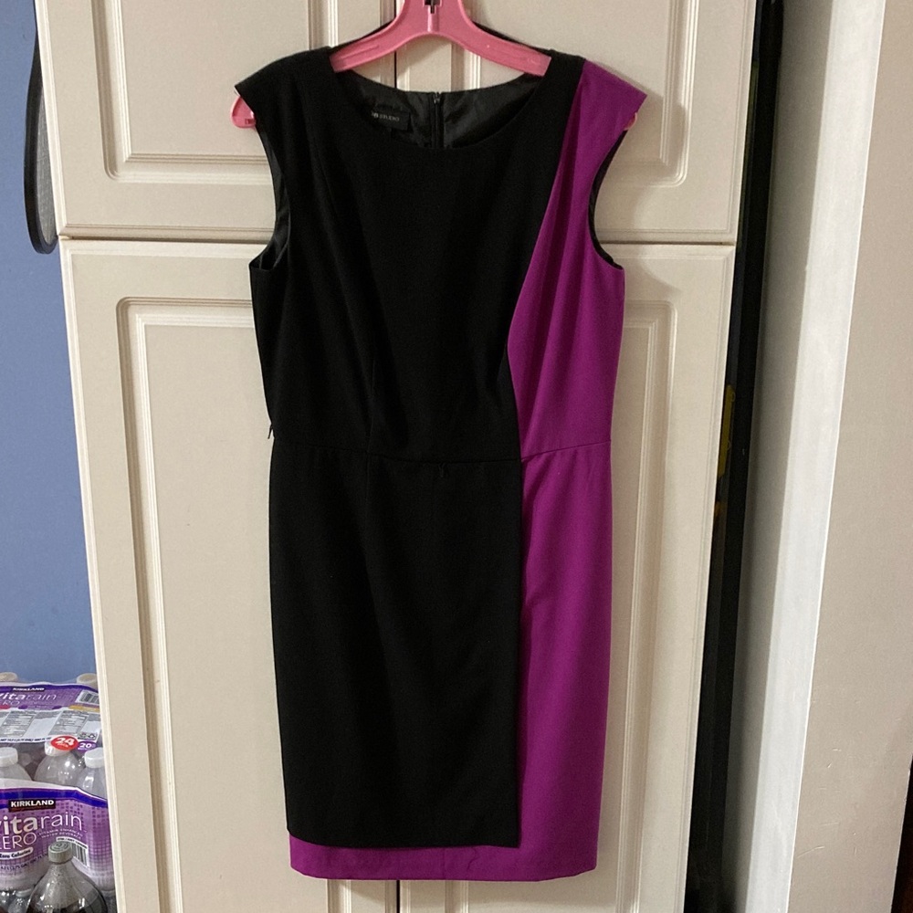 AB Studio Black and Purple Mini Dress